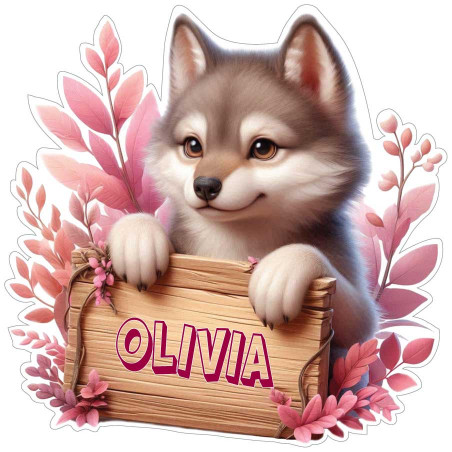 Stickers de Louveteau avec prénom personnalisé pour enfant (Quantité et taille au choix)