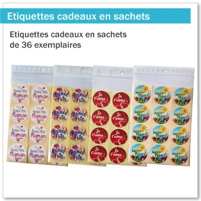 Etiquettes cadeaux en lots de petite quantité