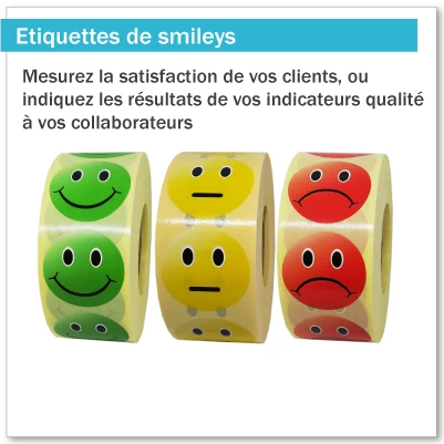 Etiquettes adhésives de smileys en couleur