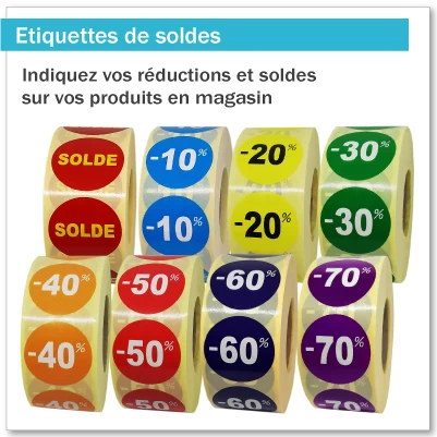Etiquettes de soldes pour magasins